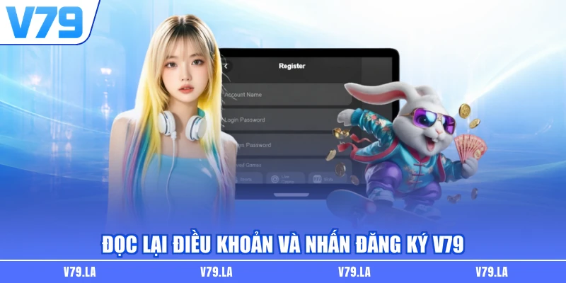 Đọc lại điều khoản và nhấn đăng ký V79